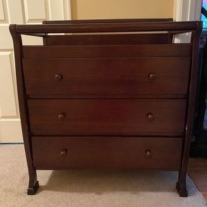 Wooden changing table with 3 drawers